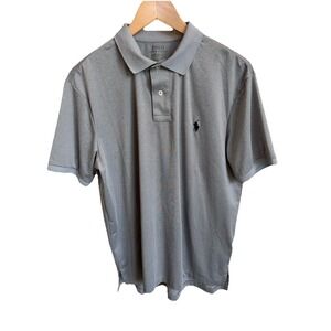 Polo Ralph Lauren Performance Golf Polo Mens Large Gray Preppy Pony Short Sleeve